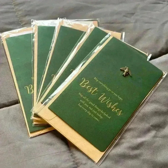 5* Xmas/New year Best Wishes Vintage Style Greeting Cards - Picture 2 of 4